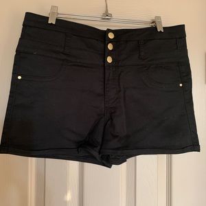 Refuge Black Denim Cuffed Jean Shorts Size 12
